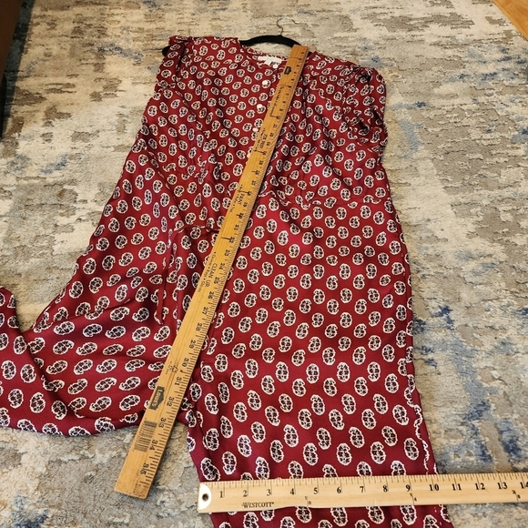 JOIE Silk Noleen Jumpsuit in Rhubarb. Women's size Small.  Pockets - Picture 14 of 16